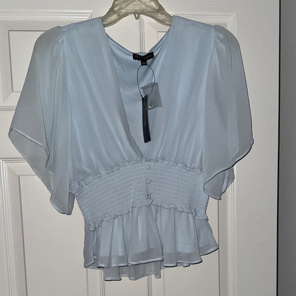 Elegant Blue Women's Top